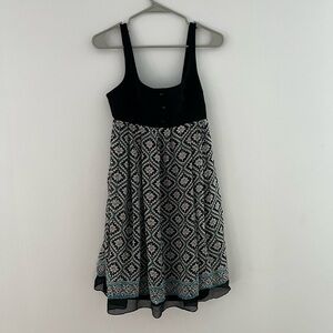 Stylish Black and Patterned Mini Dress